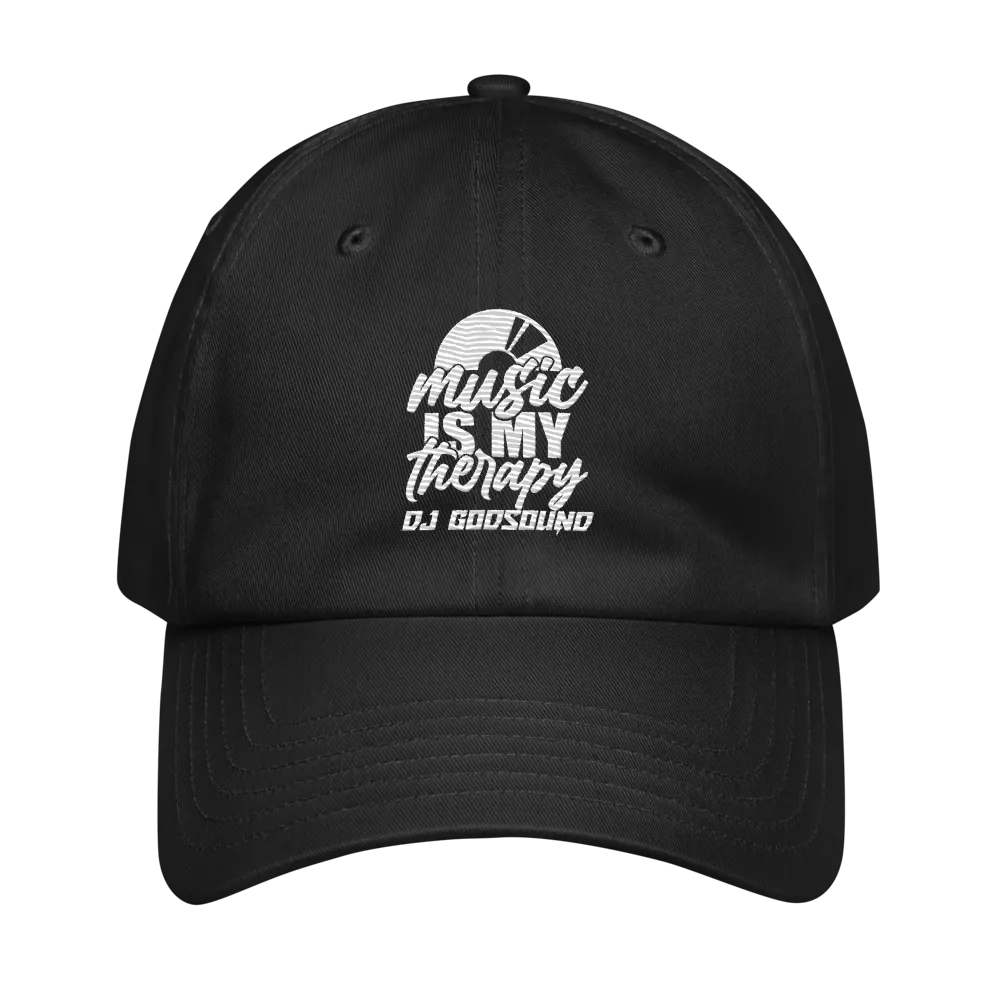 Stylish Under Armour® Dad Hat "Music Is My Therapy" Dad Cap in Black by DJ GodSOUND! product image (1)