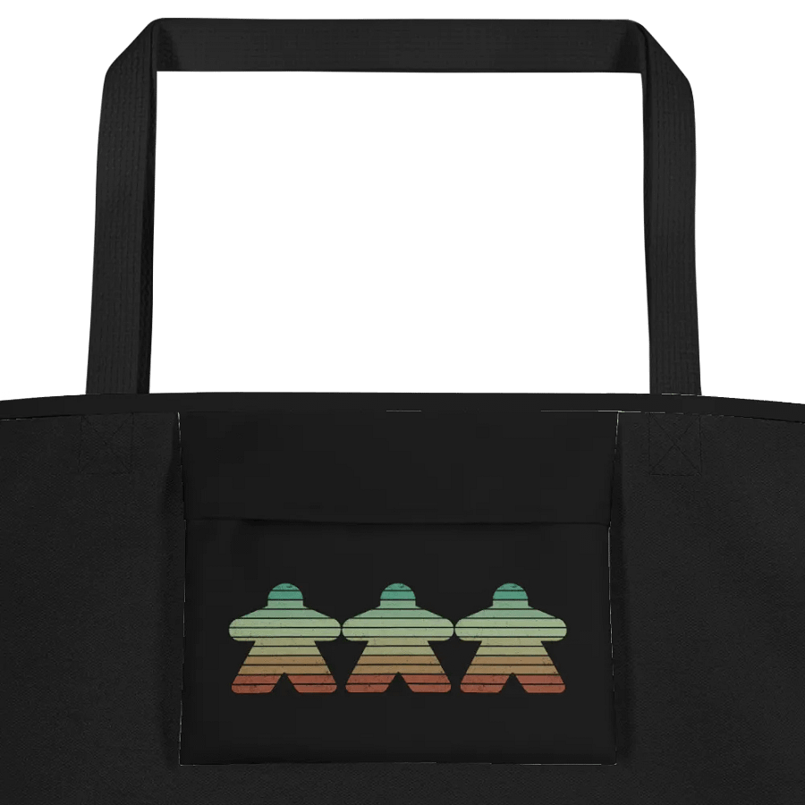 Retro Sunset Meeple Shoulder Tote Bag for Board Gamers product image (5)