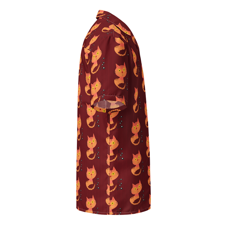 Feasting Ginger Kitty Button-Down Hawaiian Shirt - Burnt Orange product image (4)