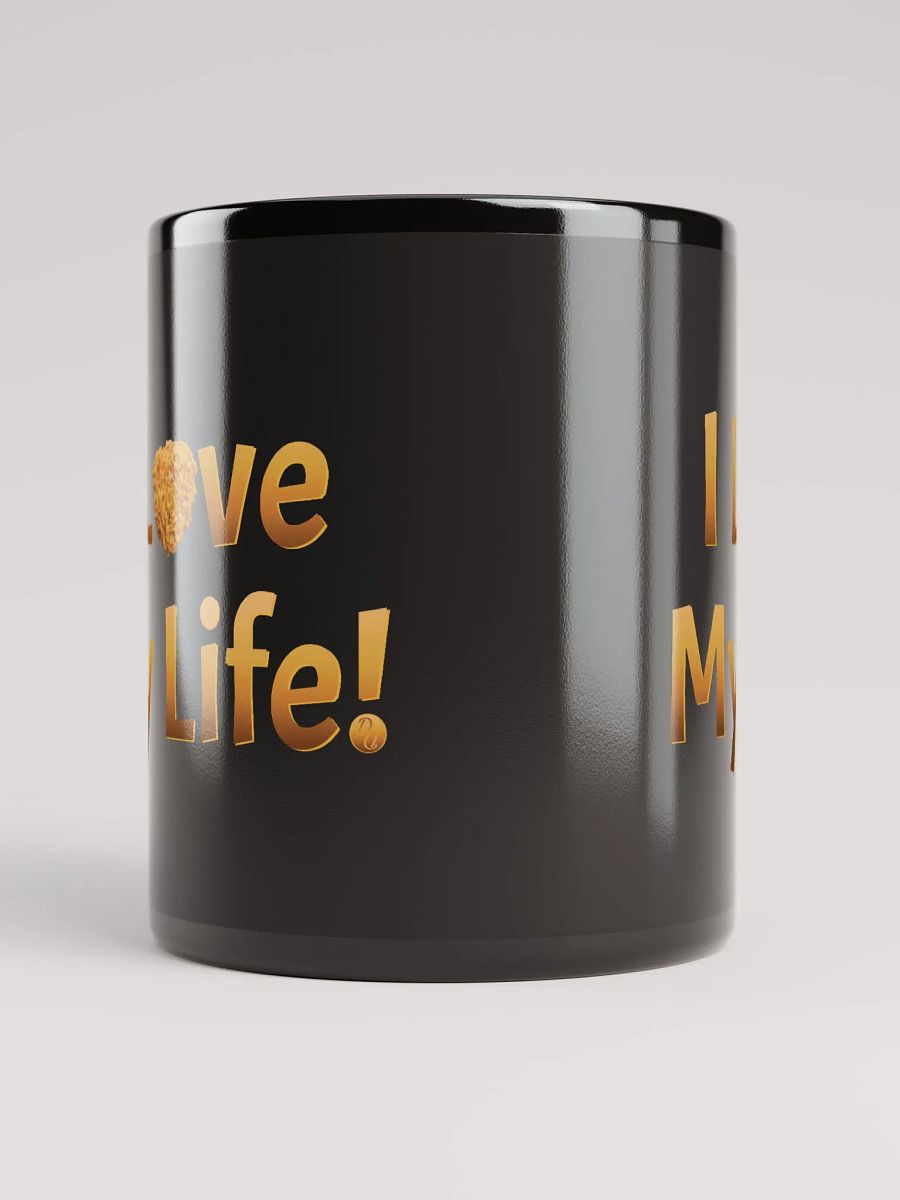 I Love My Life! - Black Mug Yellow Flowers product image (5)