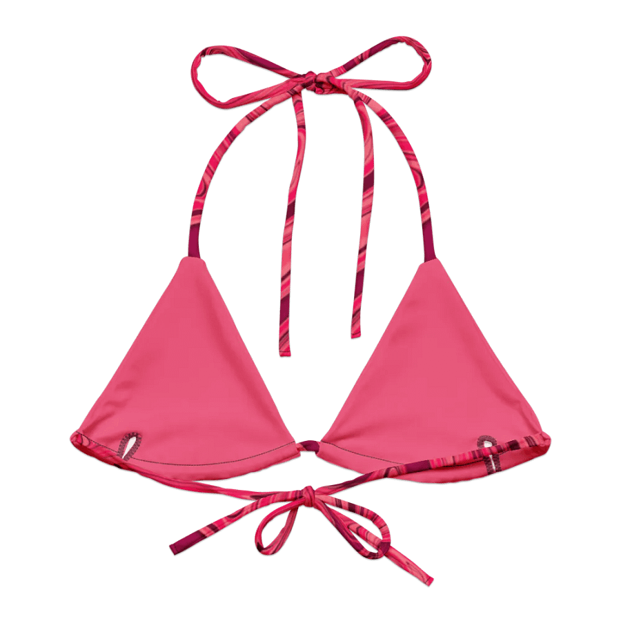 Padded String Bikini Top - Shades of Magenta Pink Digital Fluid Art product image (7)