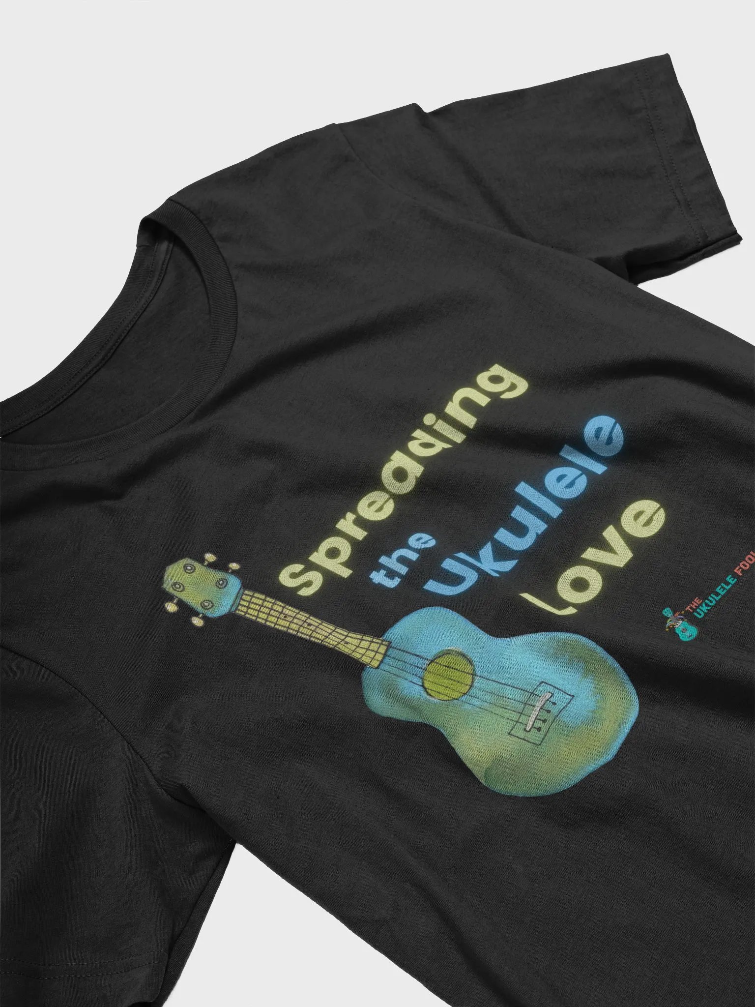 Yellow and Blue Spreading the Ukulele Love T-Shirt product image (3)