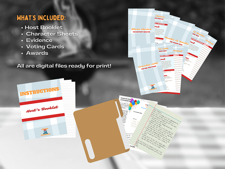 Chaos at the Cookout - A Summertime Cookout Murder Mystery - 10-20 Player Base Game product image (2)