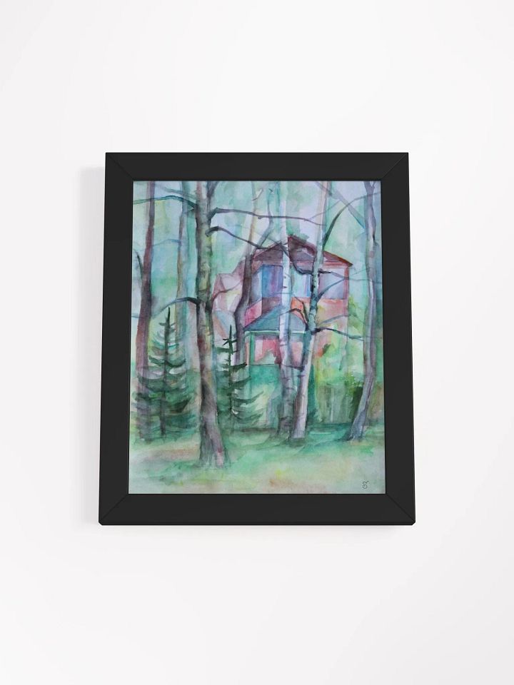 Serene Woodland Retreat - Framed Watercolor Poster - Dacha House product image (2)
