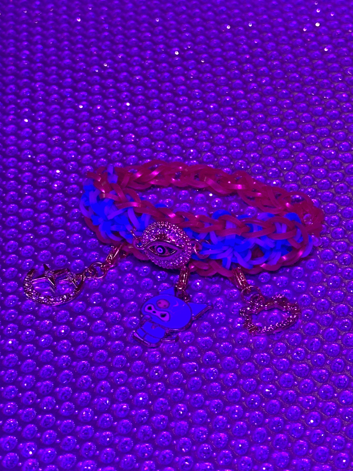 Purple Ninja Evil Eye Elastic Band Bracelet product image (2)