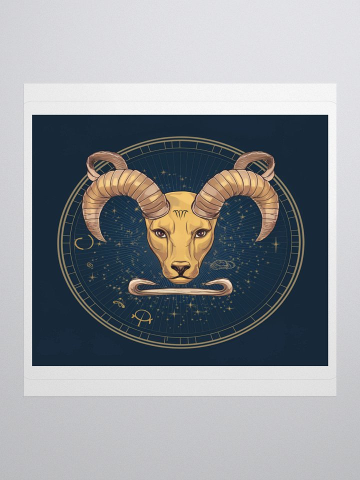 Exclusive Aries Ram Head Vinyl Sticker - Unique Zodiac Art product image (2)