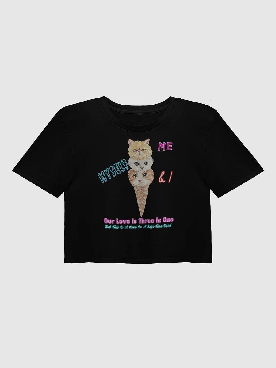 Cute Cat Ice Cream Tee, Me, Myself & I Shirt, Funny Cat Lover Crop Top, Our Love Story Tee, Adventurous Paw Print Shirt product image (3)