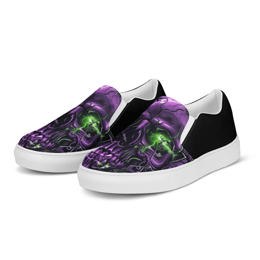 Unhinged Misfits Women's Skull Canvas Slip-Ons product image (3)