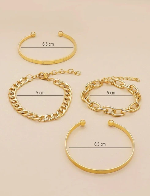 4 PC GOLD DECOR LOVE BRACELET SET product image (3)