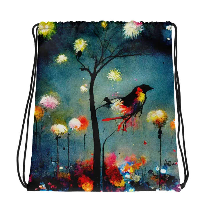 Dreamlike Bird All-Over Drawstring Bag product image (1)