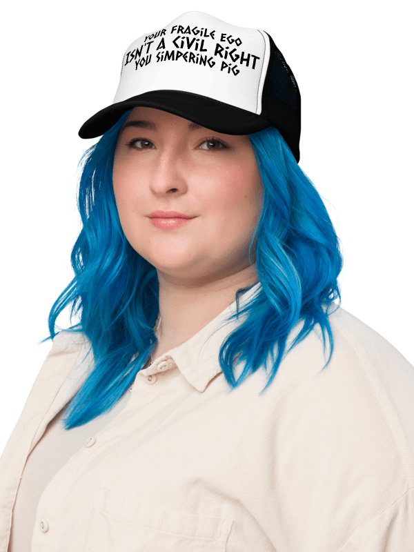 Hands Off DEIA, Your Fragile Ego (words only), Embroidered Trucker Hat product image (16)