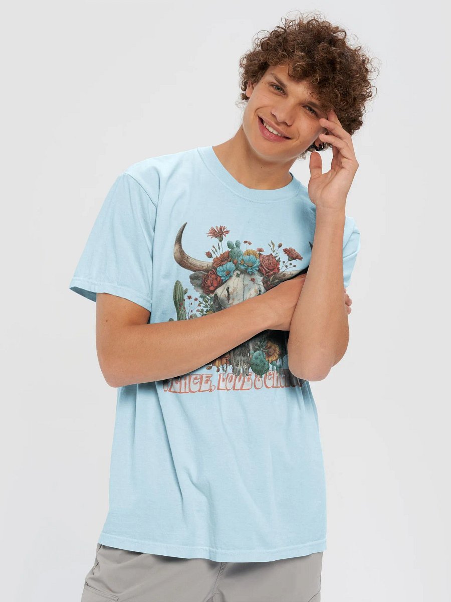 BohoCactus Cow Skull Cotton T-Shirt product image (29)