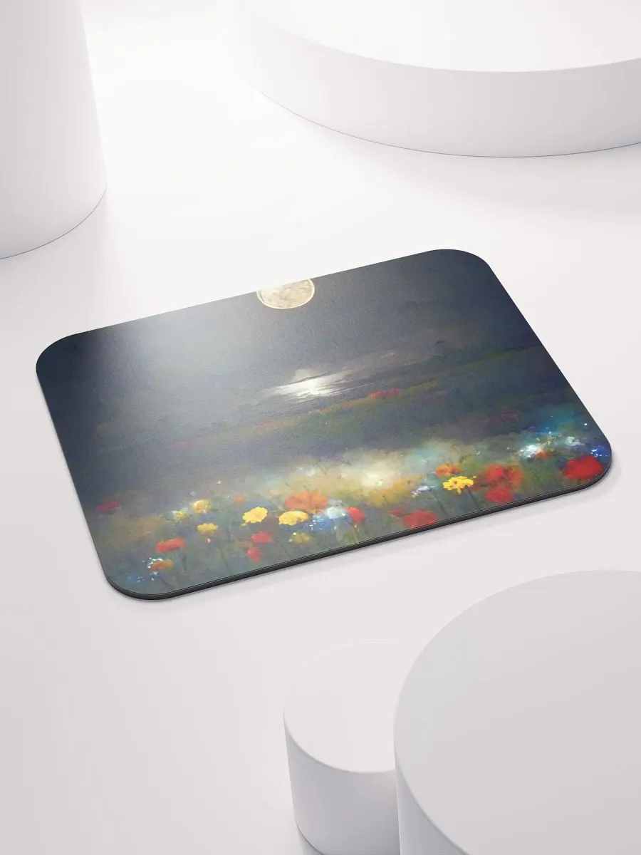 Moonlit lake with flowers Meadow Mouse Pad product image (4)