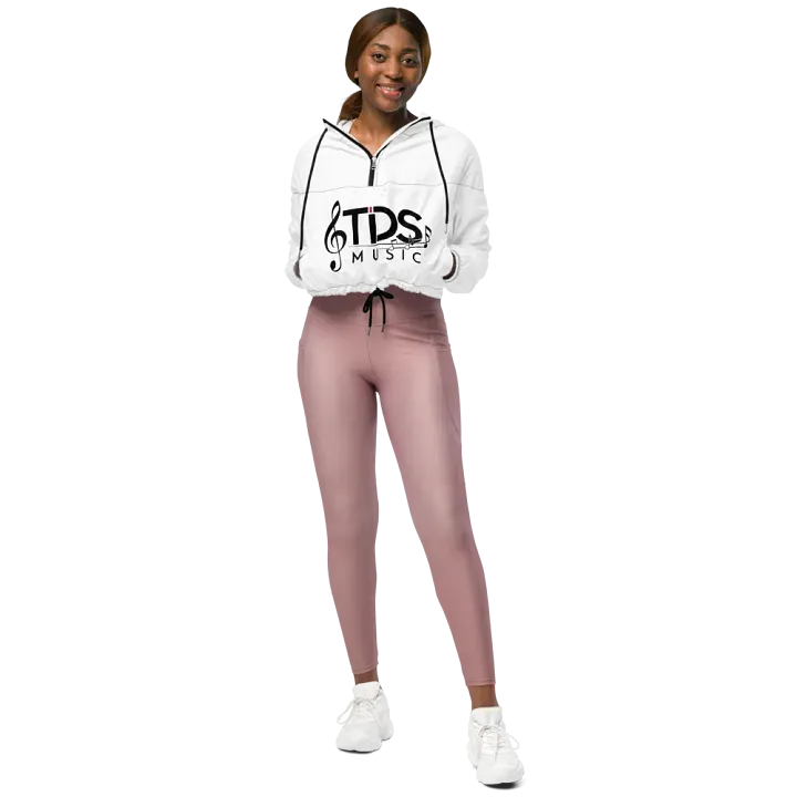 TDS Music Treble Clef Women's White Cropped Windbreaker product image (1)