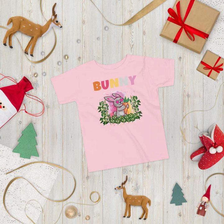 Bunny Cute Funny Colorful Bella+ Canvas Toddler T-Shirt – Best Gift for Boys and Girls product image (2)