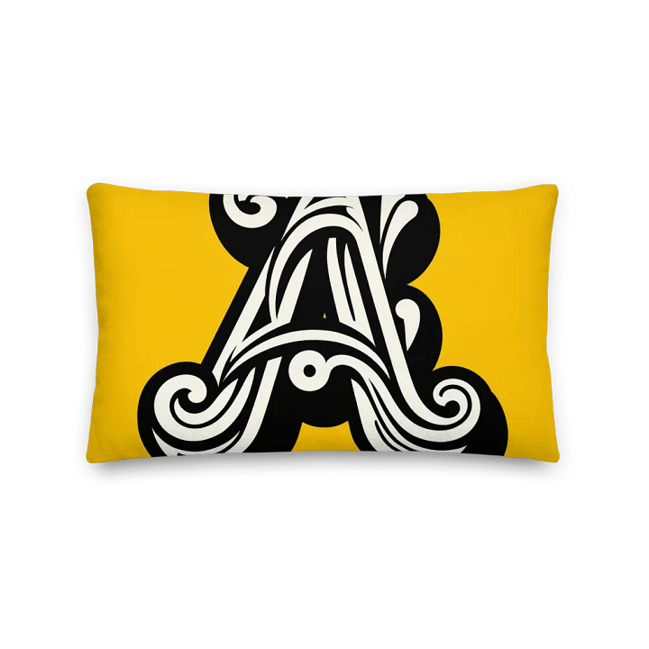 Swirling Sunshine Decorative Pillow | Ai Design initial A product image (2)