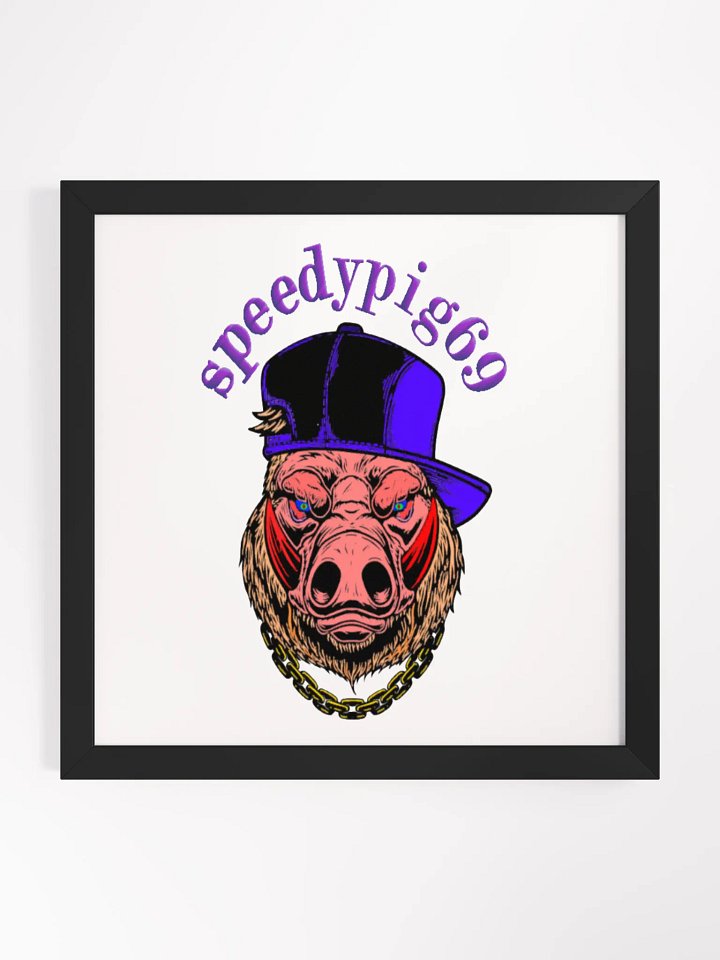 Speedy Steed Stylized Pig Head Framed Poster product image (1)