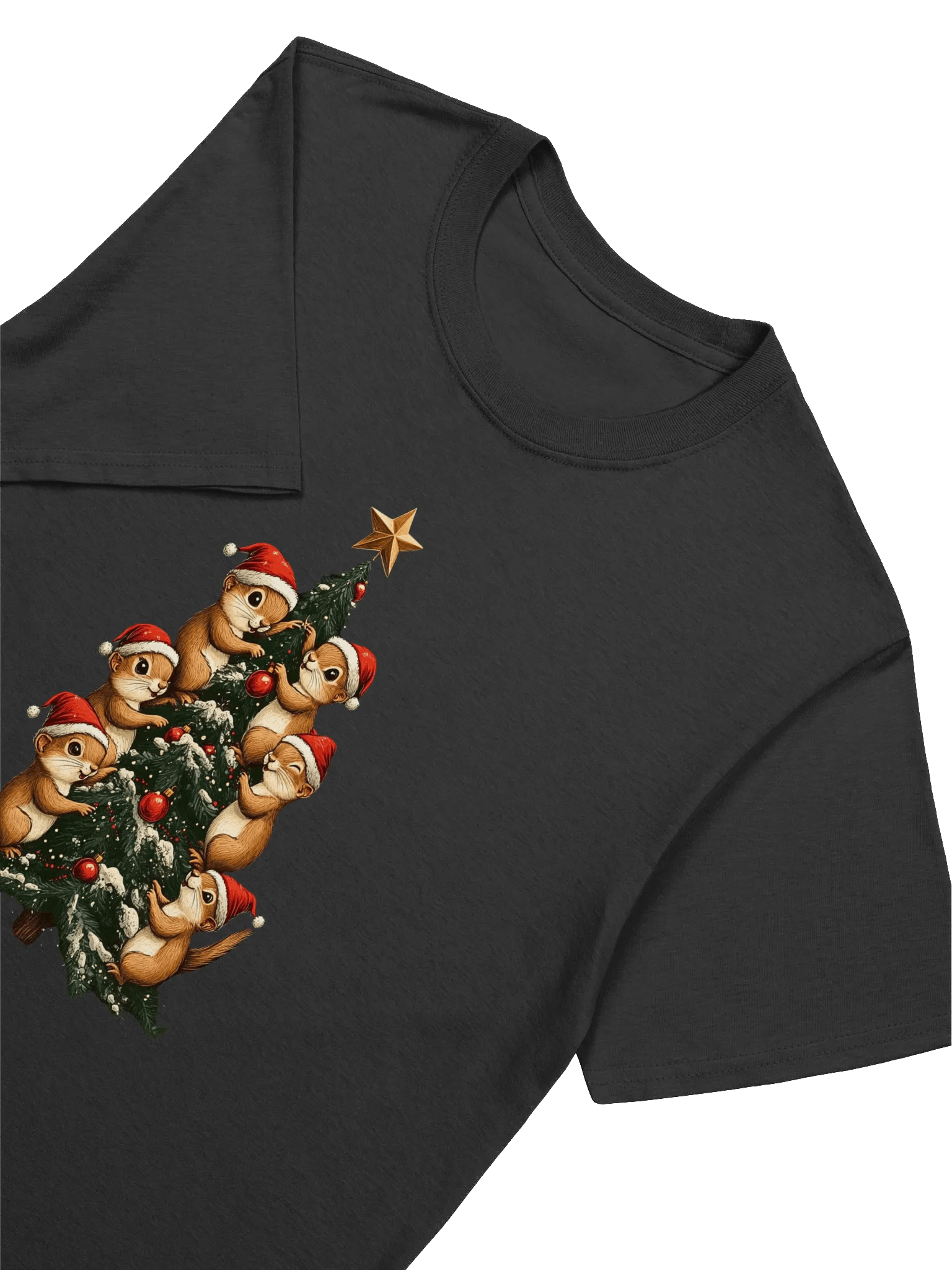 Cute Baby Squirrels Christmas Tree Unisex T-Shirt product image (20)