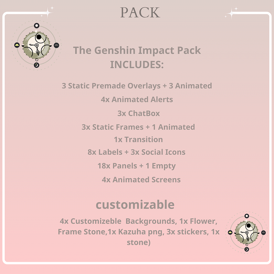 ANIME Twitch OVERLAY Pack Kazuha, Genshin Impact stream overlay, Anime stream pack, Stream overlay pack, Animated twitch overlay product image (11)