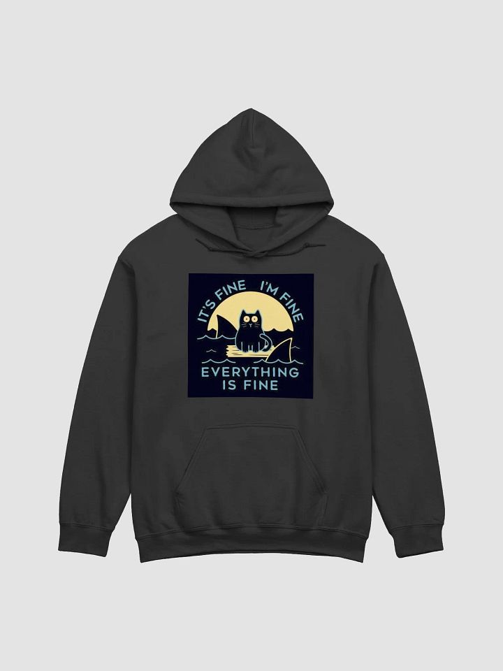 Ocean Cat Humor Everything Is Fine Hoodie product image (3)
