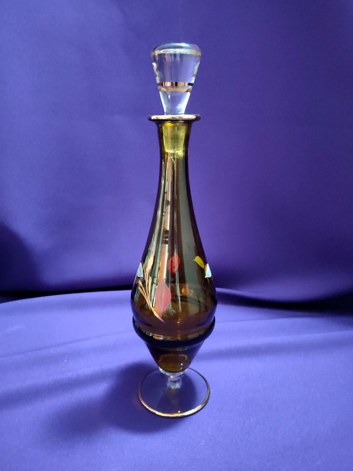 Garrafa Pintada à Mão – Arte Floral Portuguesa dos Anos 80 | Peça Única de Decoração product image (1)