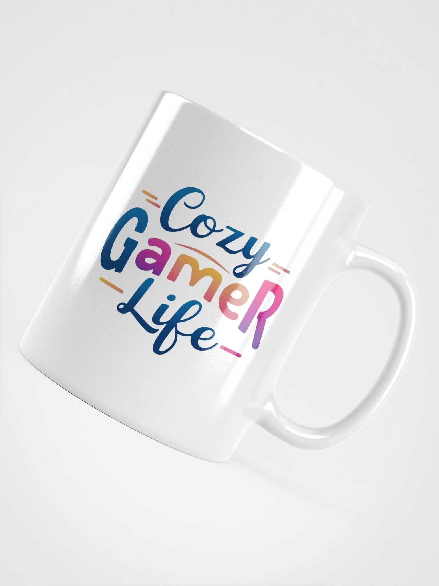 Cozy Gamer Life Vivid Text Only White Mug product image (4)