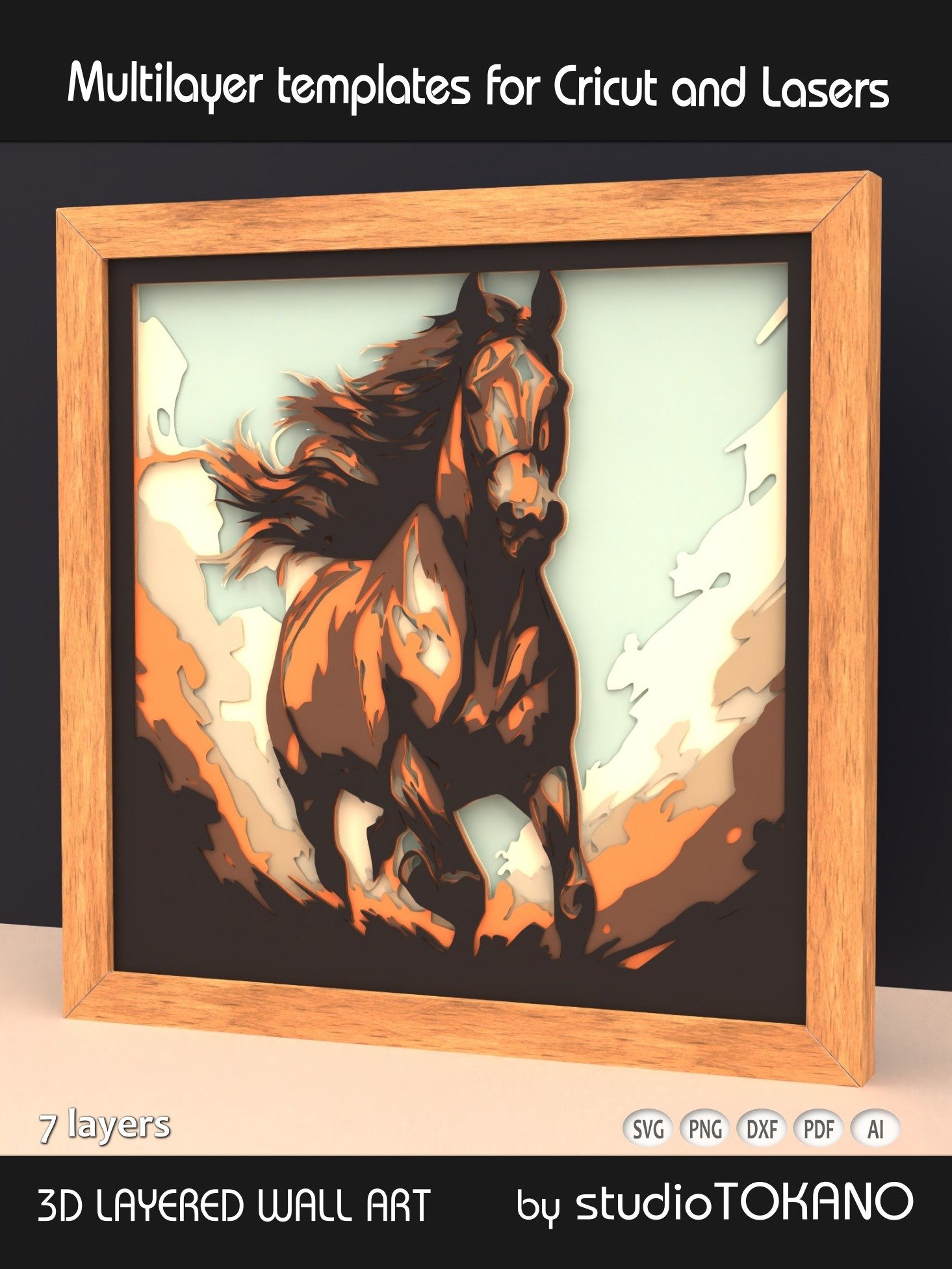Running Horse 3D Layered SVG product image (6)