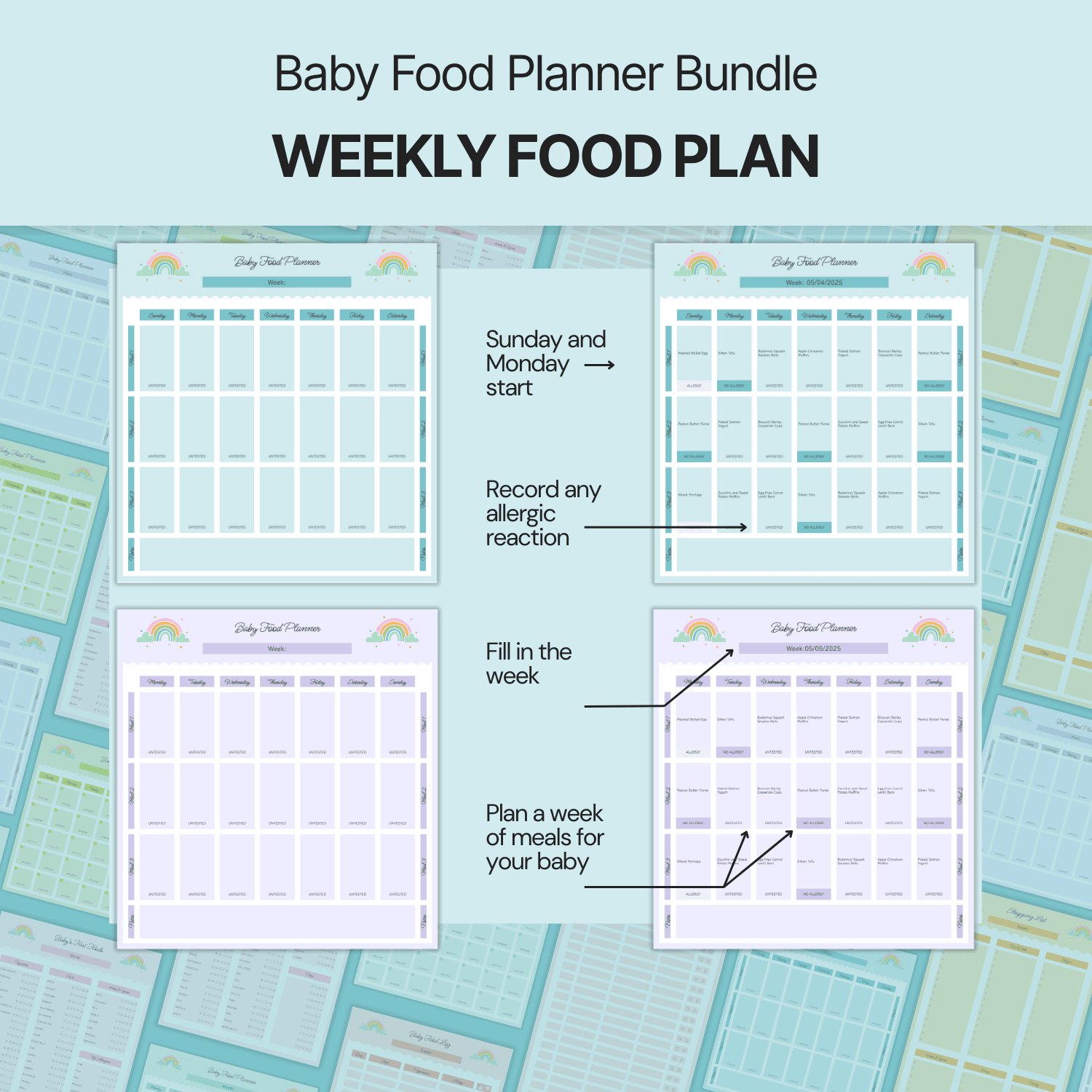 Baby Food Planner Bundle Google Sheets product image (7)