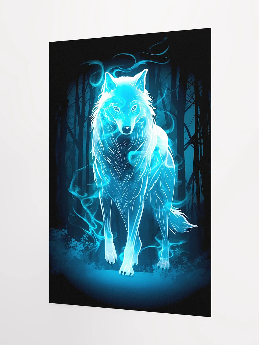 Ethereal Blue Wolf of the Enchanted Magic Forest Spirit Animal Matte Poster product image (5)