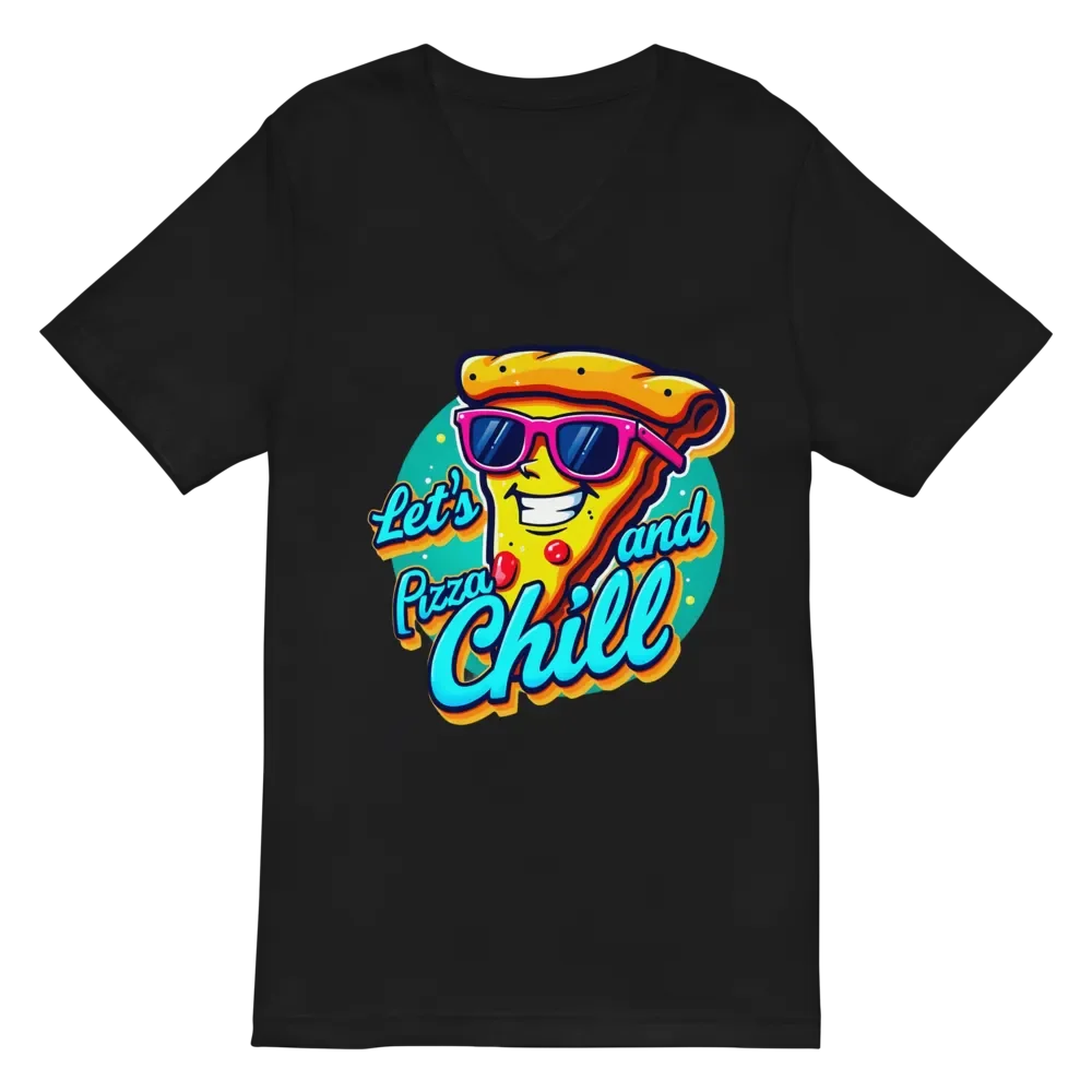 Pizza and Chill Cartoon V-Neck Tee Bella+Canvas (Men's) product image (3)