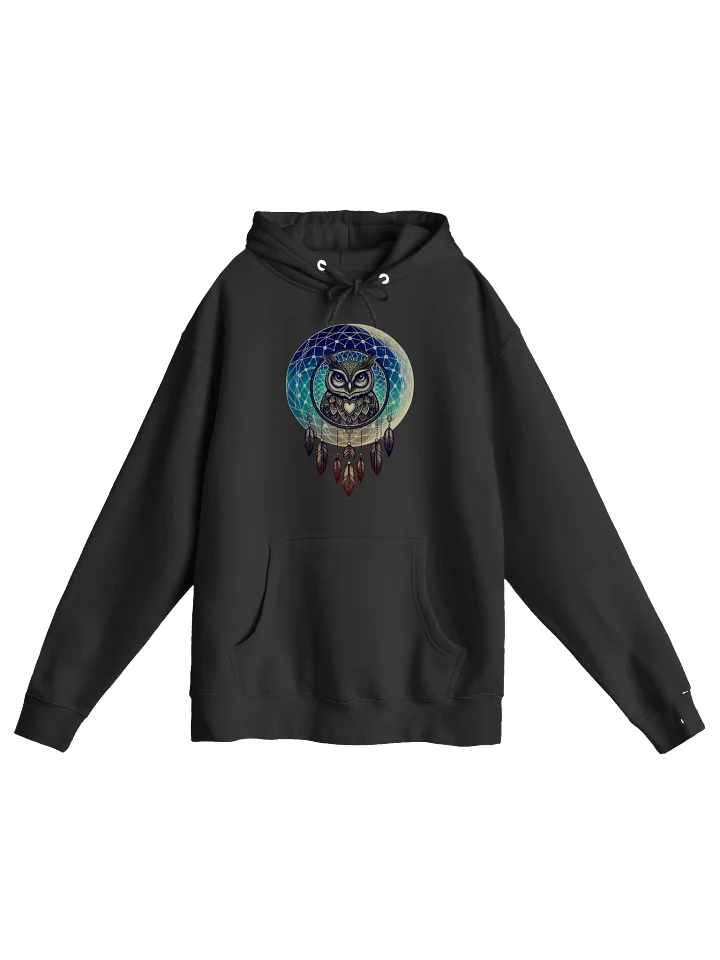 🌙 Lunar Owl Dreamcatcher Hoodie– Mystical Moon & Feathers Design | Celestial Boho Spirit Animal Premium Pullover product image (13)