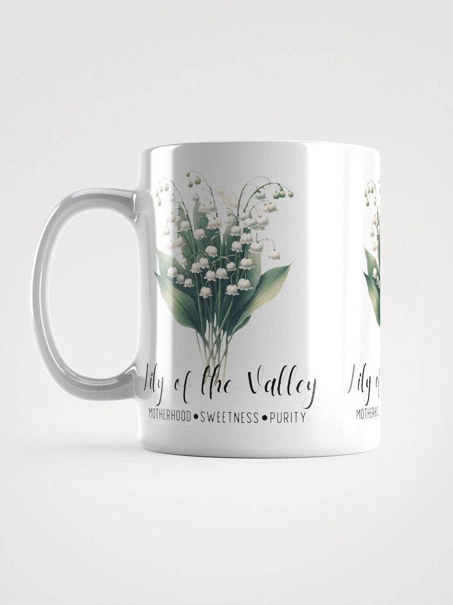 Lily of the Valley Ceramic White Mug: Motherhood, Sweetness, Purity May Birth Month Flower product image (8)