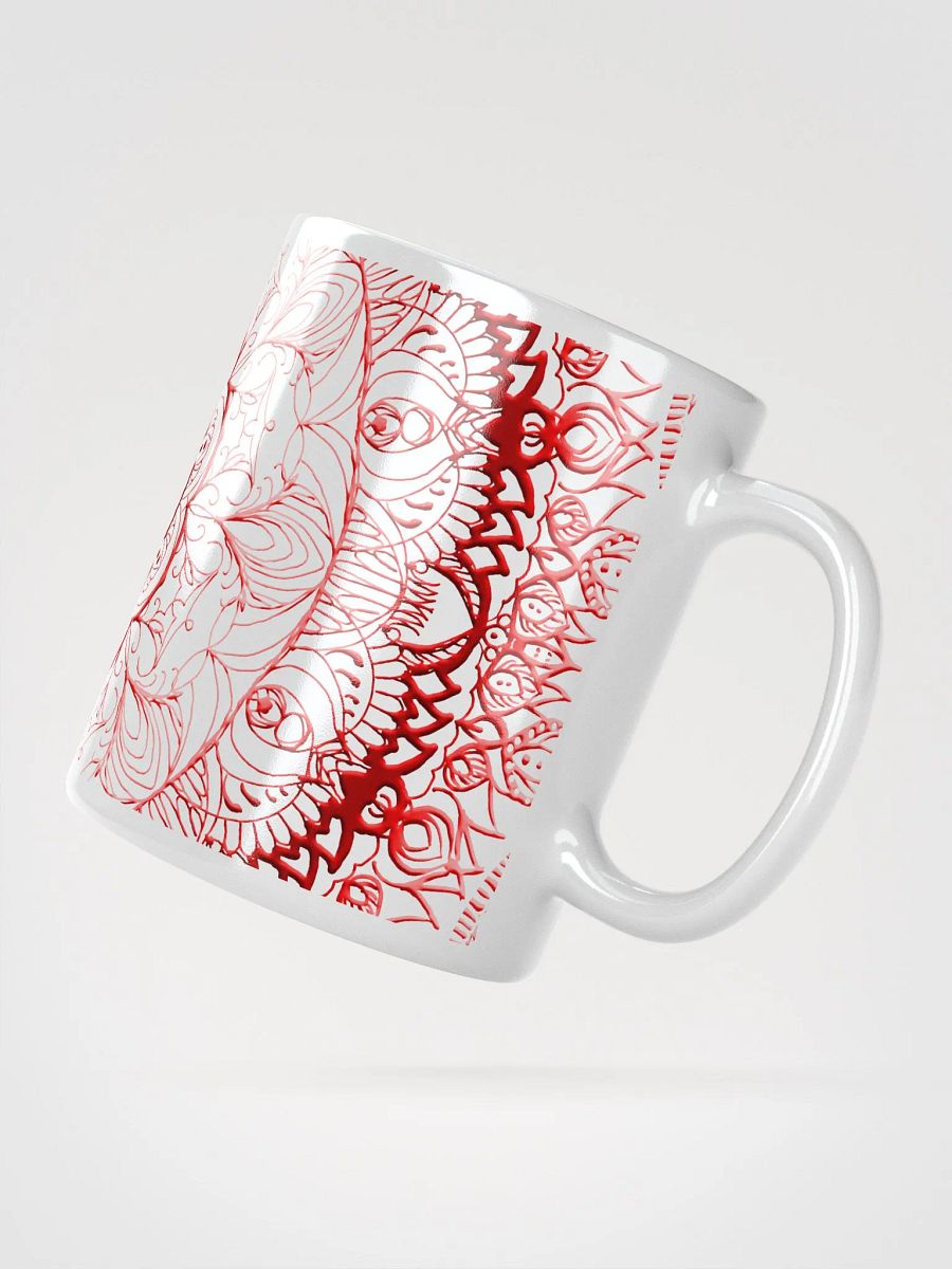 Radiant Red Mandala White Glossy Mug product image (3)