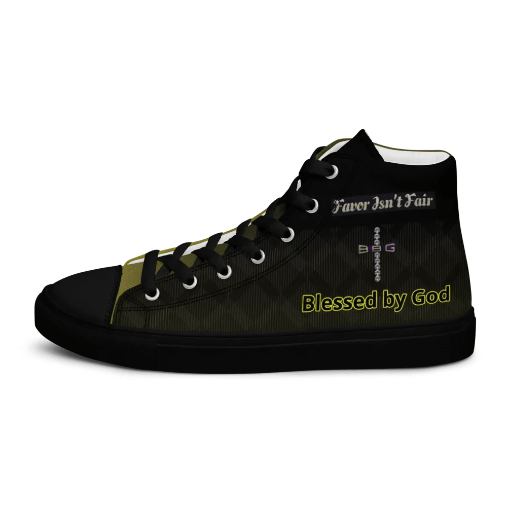 BBG Diamond Cross Black and Gold High Tops - Black Soles product image (5)