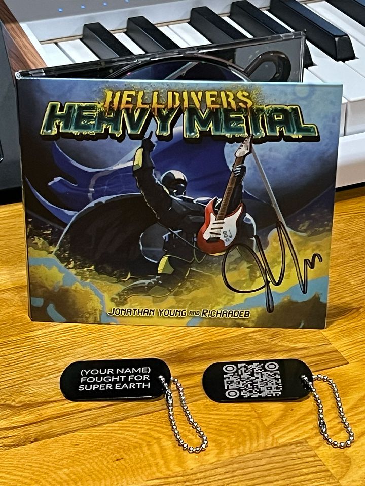 Helldivers Combo: Signed CD + Engraved Dog-Tags product image (1)
