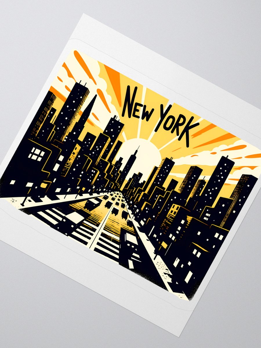 Vintage New York Cityscape Art Print Sticker product image (4)