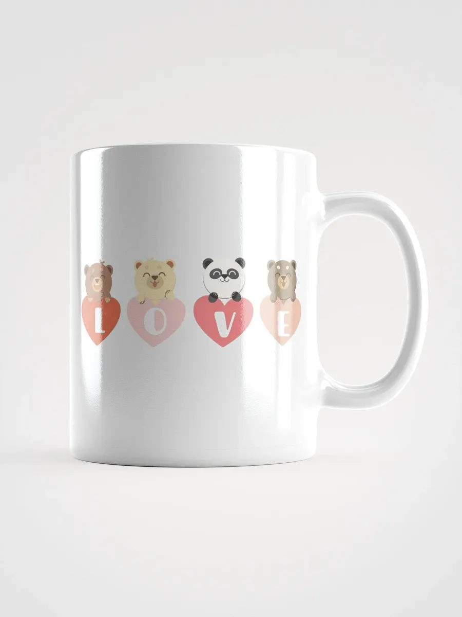 White Glossy Mug Cute Bears product image (1)