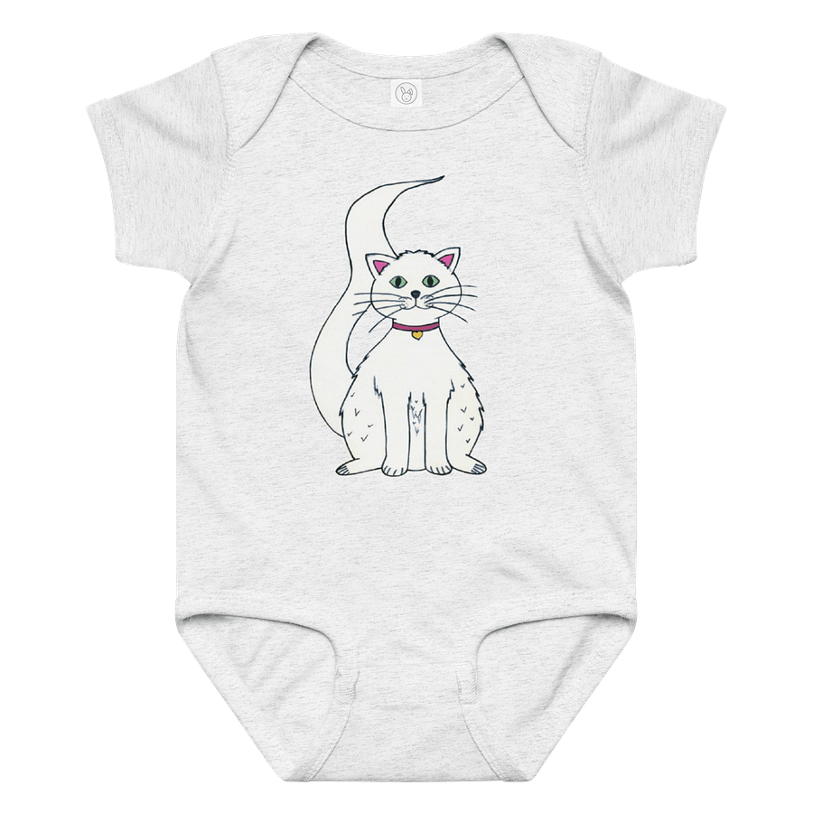White Cat (art by Dina R.) akril painting picture - Baby Bodysuit product image (3)