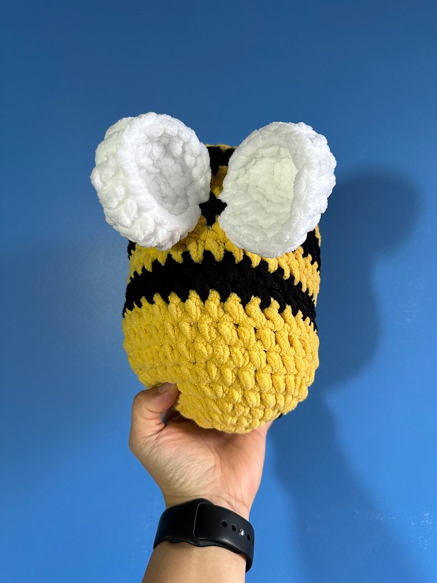 Crocheted Bumble Bee Plushies, Amigurumi, Yellow and Black, Bee Crochet, Bee Toy, Big Sized product image (6)