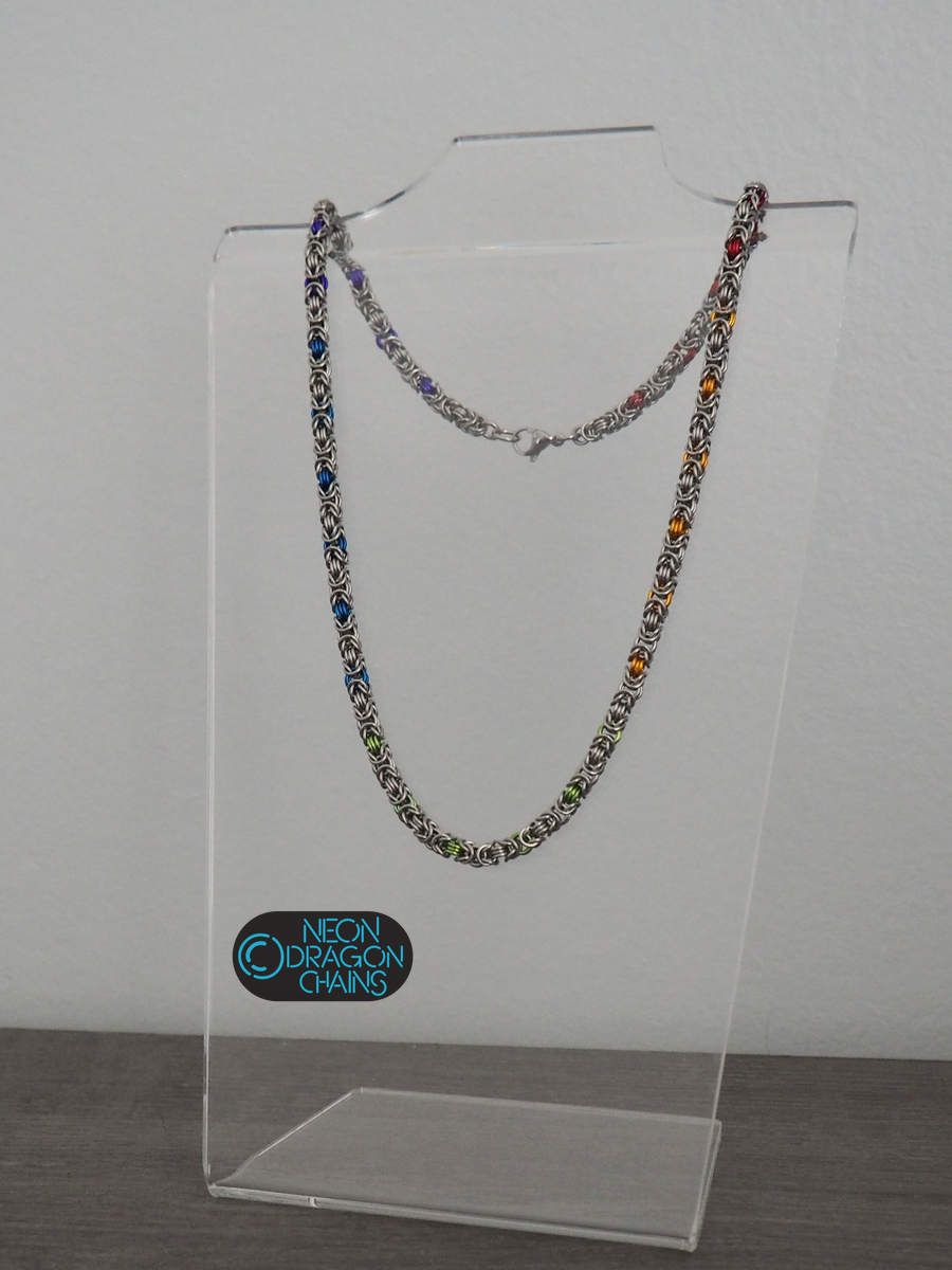 Pixie Byzantine Necklace / Rainbow Chrome OOAK product image (3)