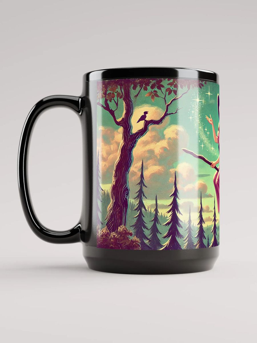 Happy Flying Witch Halloween - Black Glossy Mug 15 oz product image (6)