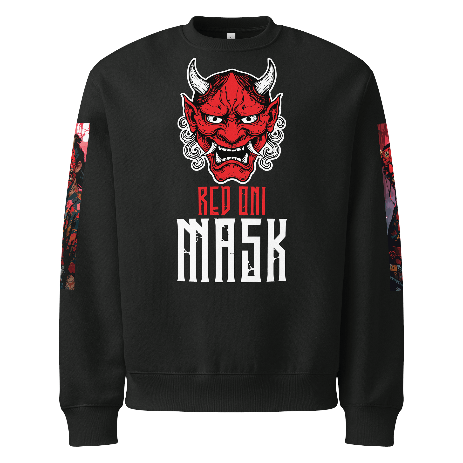 Menacing Oni Red Oversized Sweatshirt product image (1)