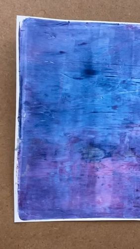 Deco Foil demonstration. Check out that shine! 
See details of this and other mixed media fun in my Embellish & Shine video! ...