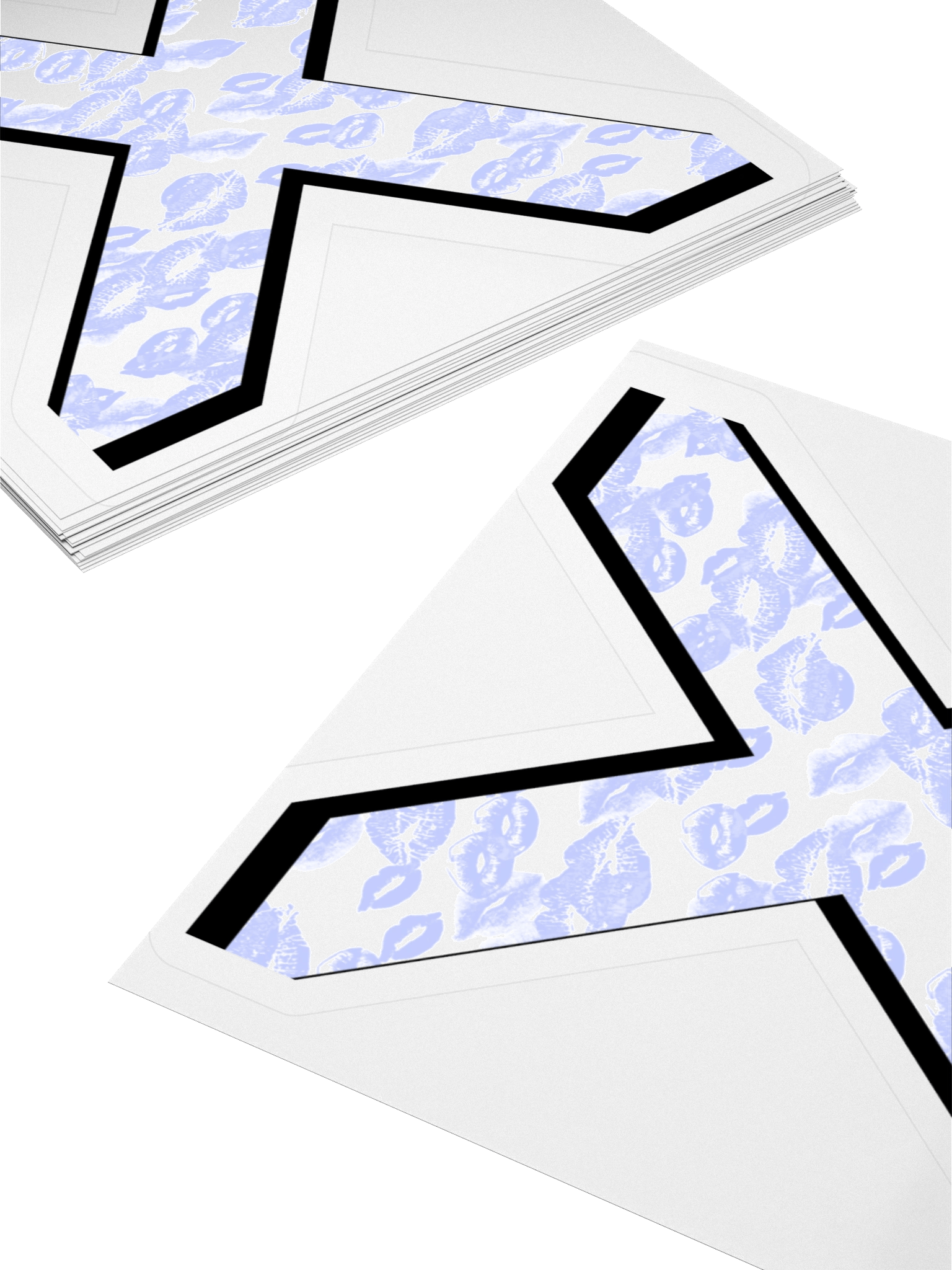 White X Light Blue Lipstick Kisses | Kiss-cut Sticker product image (4)