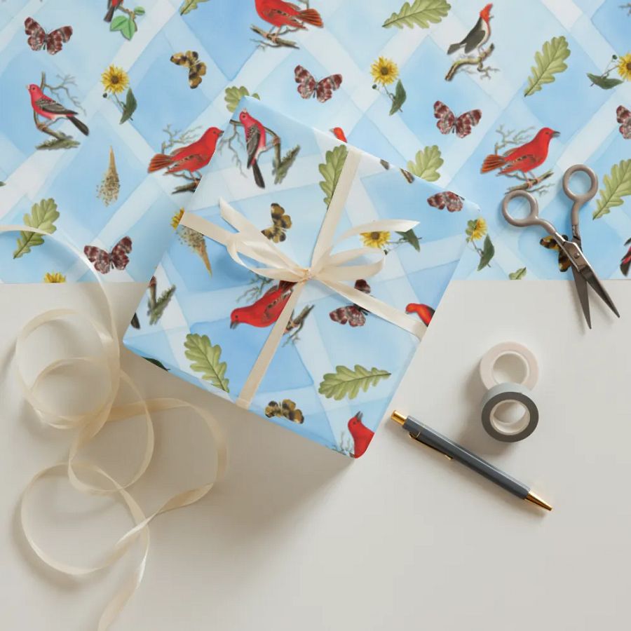 Birds, Butterflies, and Botanicals 3 Sheet Wrapping Paper product image (3)