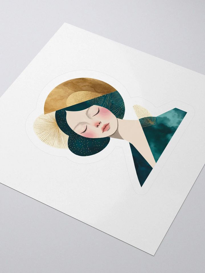 Golden Goddess Kiss Cut Stickers - Abstract Female Portrait product image (6)