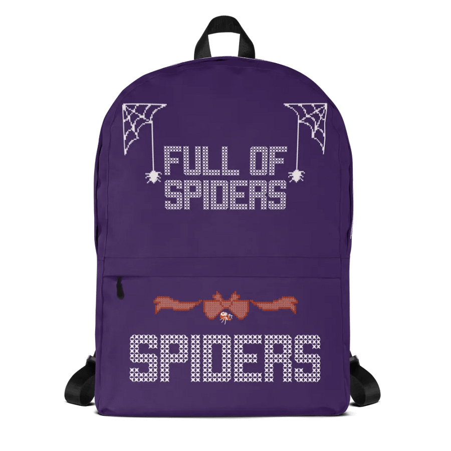Full of Spiders purple backpack product image (1)