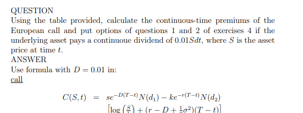 TD - Continuous dividend and European call and put options product image (1)