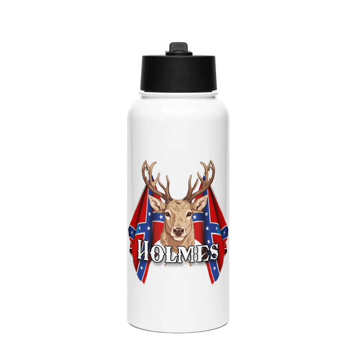 "Holmes" Last Name Rebel Redneck Deer - Stainless Steel Sports Water Bottle product image (1)