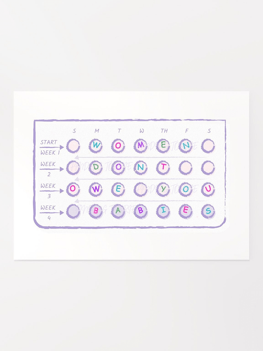 5x7 WOMEN DONT OWE YOU BABIES print product image (1)